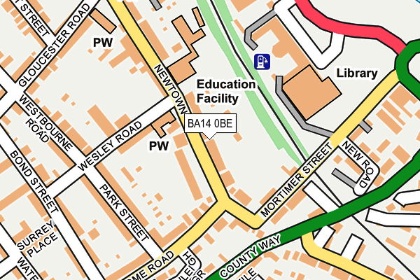 BA14 0BE map - OS OpenMap – Local (Ordnance Survey)