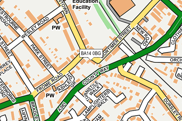 BA14 0BG map - OS OpenMap – Local (Ordnance Survey)