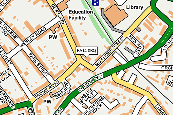 BA14 0BQ map - OS OpenMap – Local (Ordnance Survey)