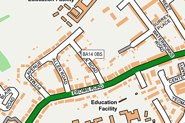 BA14 0BS map - OS OpenMap – Local (Ordnance Survey)