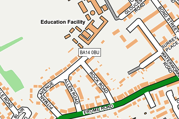 BA14 0BU map - OS OpenMap – Local (Ordnance Survey)