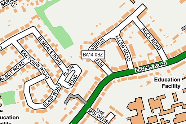 BA14 0BZ map - OS OpenMap – Local (Ordnance Survey)