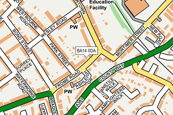 BA14 0DA map - OS OpenMap – Local (Ordnance Survey)