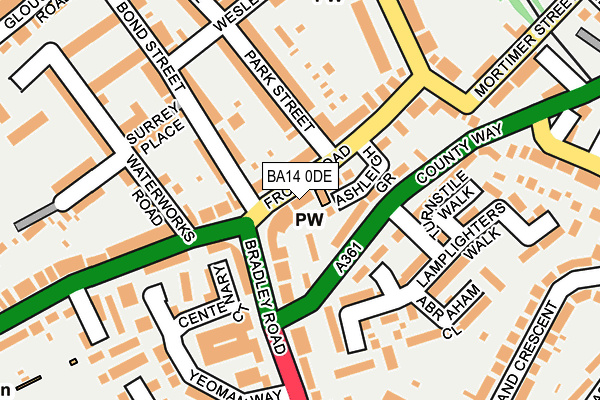 BA14 0DE map - OS OpenMap – Local (Ordnance Survey)