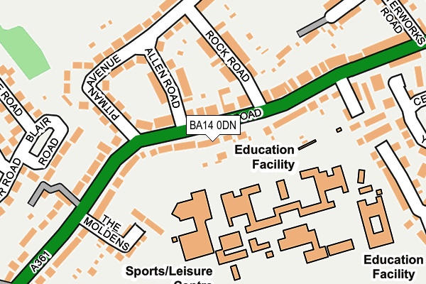 BA14 0DN map - OS OpenMap – Local (Ordnance Survey)