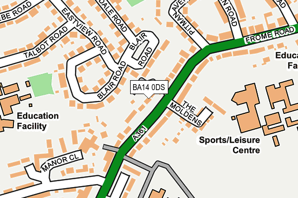 BA14 0DS map - OS OpenMap – Local (Ordnance Survey)
