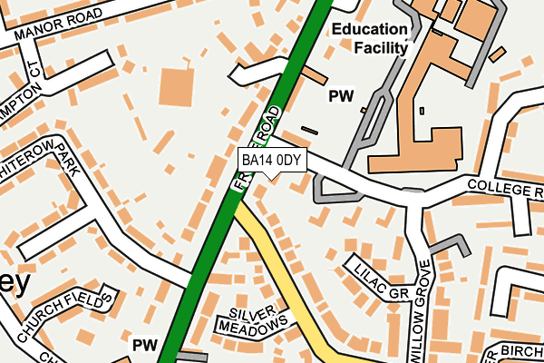 BA14 0DY map - OS OpenMap – Local (Ordnance Survey)