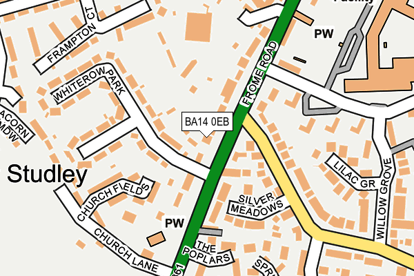 BA14 0EB map - OS OpenMap – Local (Ordnance Survey)