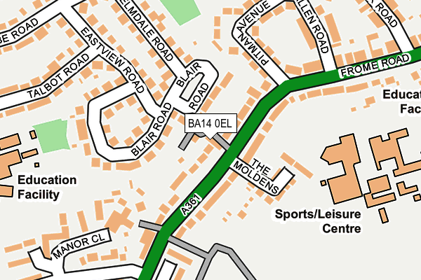 BA14 0EL map - OS OpenMap – Local (Ordnance Survey)