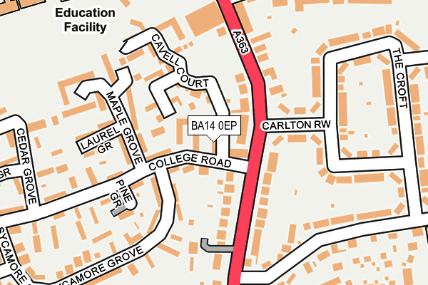 BA14 0EP map - OS OpenMap – Local (Ordnance Survey)