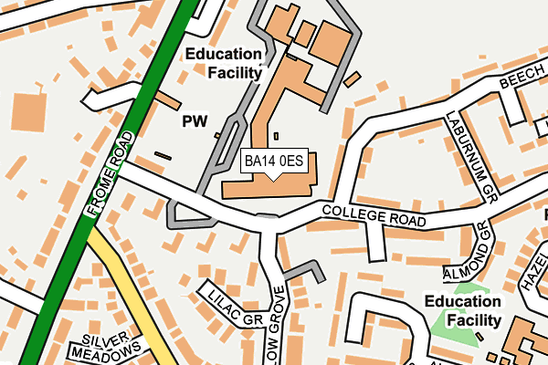 BA14 0ES map - OS OpenMap – Local (Ordnance Survey)