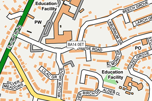 BA14 0ET map - OS OpenMap – Local (Ordnance Survey)