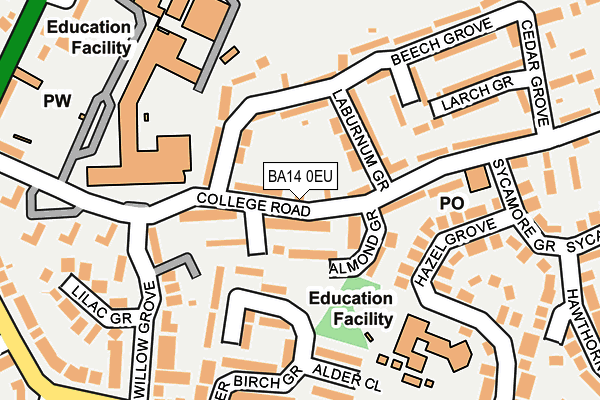 BA14 0EU map - OS OpenMap – Local (Ordnance Survey)