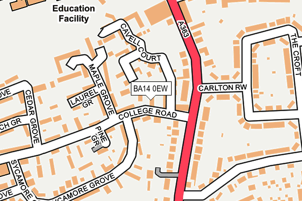 BA14 0EW map - OS OpenMap – Local (Ordnance Survey)