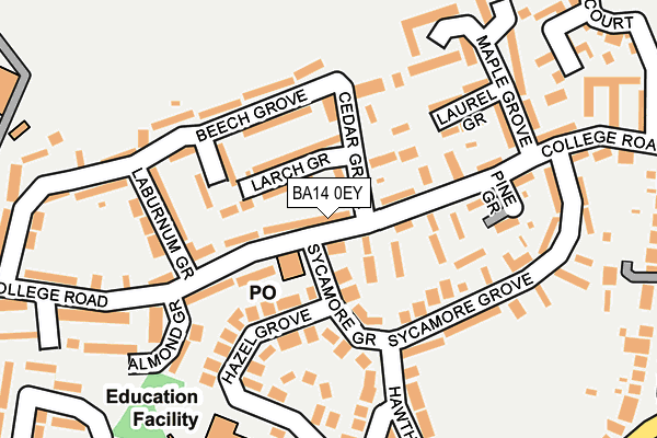 BA14 0EY map - OS OpenMap – Local (Ordnance Survey)