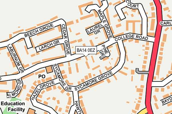 BA14 0EZ map - OS OpenMap – Local (Ordnance Survey)