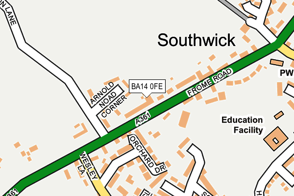 BA14 0FE map - OS OpenMap – Local (Ordnance Survey)