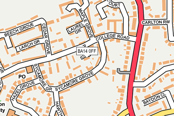 BA14 0FF map - OS OpenMap – Local (Ordnance Survey)