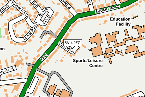 BA14 0FG map - OS OpenMap – Local (Ordnance Survey)