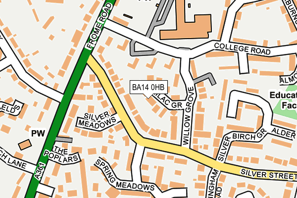 BA14 0HB map - OS OpenMap – Local (Ordnance Survey)