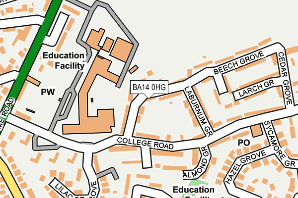 BA14 0HG map - OS OpenMap – Local (Ordnance Survey)