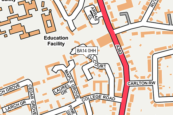 BA14 0HH map - OS OpenMap – Local (Ordnance Survey)