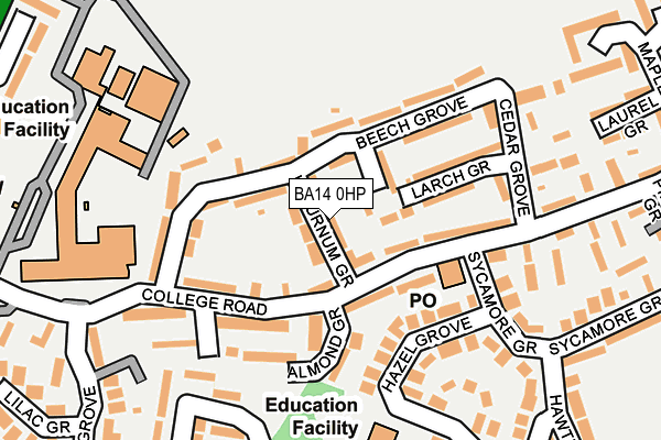 BA14 0HP map - OS OpenMap – Local (Ordnance Survey)