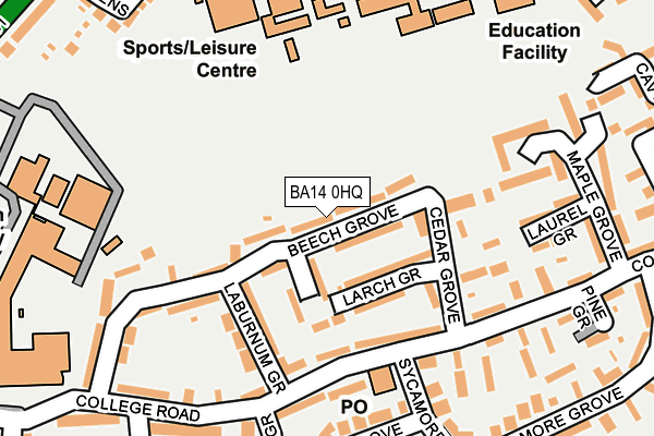 BA14 0HQ map - OS OpenMap – Local (Ordnance Survey)