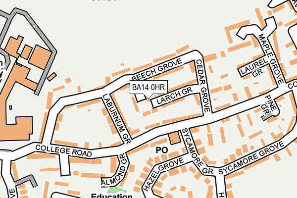 BA14 0HR map - OS OpenMap – Local (Ordnance Survey)