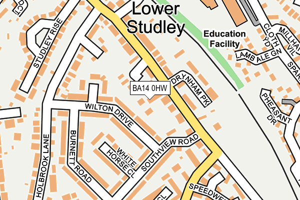 BA14 0HW map - OS OpenMap – Local (Ordnance Survey)