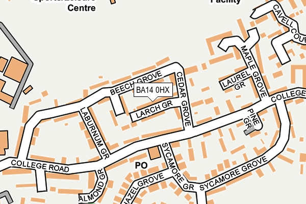 BA14 0HX map - OS OpenMap – Local (Ordnance Survey)