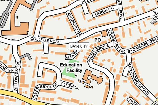 BA14 0HY map - OS OpenMap – Local (Ordnance Survey)