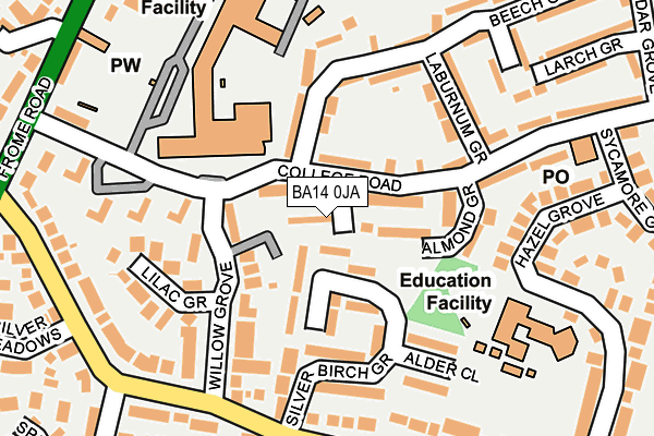 BA14 0JA map - OS OpenMap – Local (Ordnance Survey)