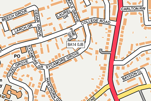 BA14 0JB map - OS OpenMap – Local (Ordnance Survey)