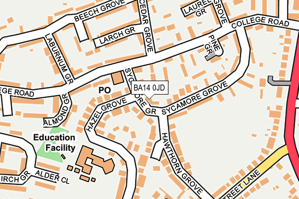 BA14 0JD map - OS OpenMap – Local (Ordnance Survey)