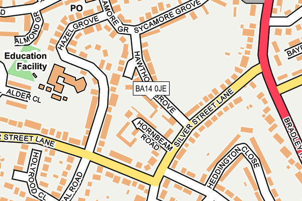 BA14 0JE map - OS OpenMap – Local (Ordnance Survey)