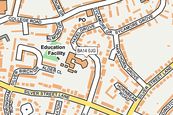 BA14 0JG map - OS OpenMap – Local (Ordnance Survey)