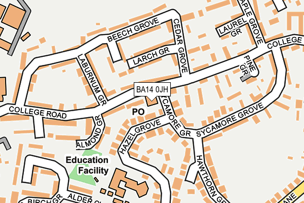 BA14 0JH map - OS OpenMap – Local (Ordnance Survey)