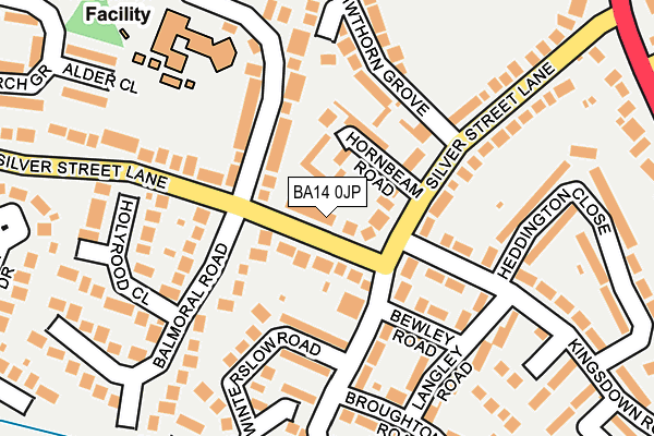 BA14 0JP map - OS OpenMap – Local (Ordnance Survey)