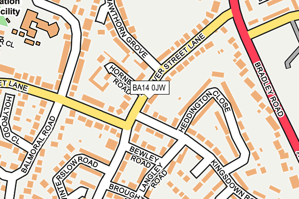 BA14 0JW map - OS OpenMap – Local (Ordnance Survey)