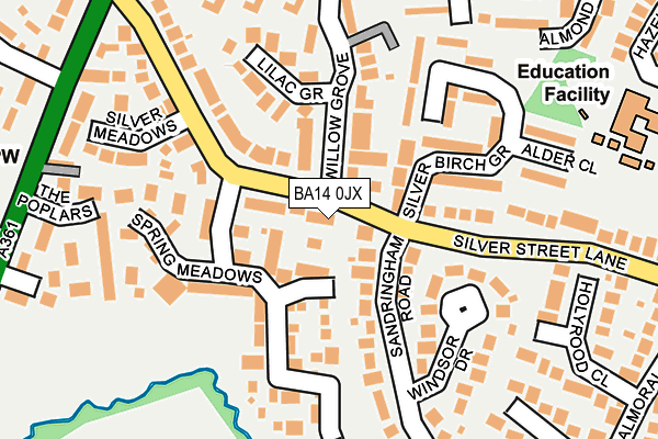 BA14 0JX map - OS OpenMap – Local (Ordnance Survey)