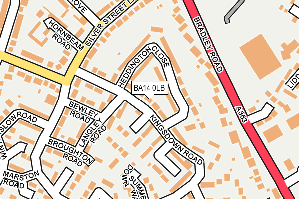 BA14 0LB map - OS OpenMap – Local (Ordnance Survey)