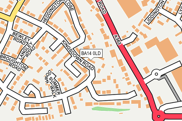 BA14 0LD map - OS OpenMap – Local (Ordnance Survey)