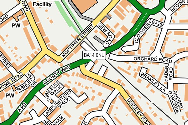BA14 0NL map - OS OpenMap – Local (Ordnance Survey)