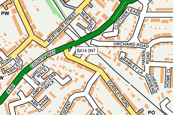 BA14 0NT map - OS OpenMap – Local (Ordnance Survey)