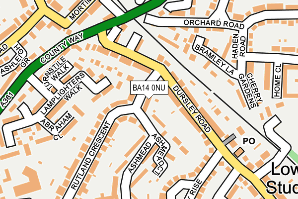BA14 0NU map - OS OpenMap – Local (Ordnance Survey)