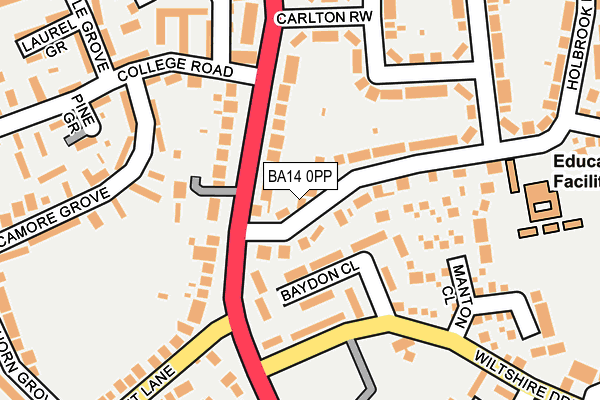 BA14 0PP map - OS OpenMap – Local (Ordnance Survey)