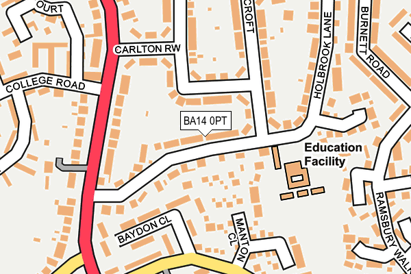 BA14 0PT map - OS OpenMap – Local (Ordnance Survey)