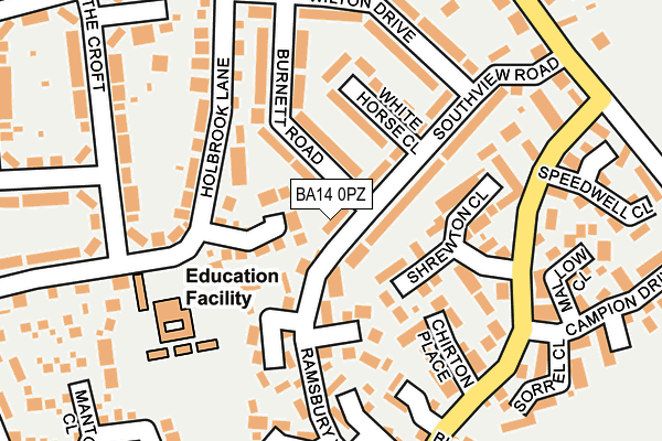 BA14 0PZ map - OS OpenMap – Local (Ordnance Survey)