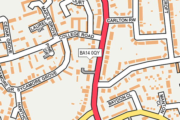 BA14 0QY map - OS OpenMap – Local (Ordnance Survey)